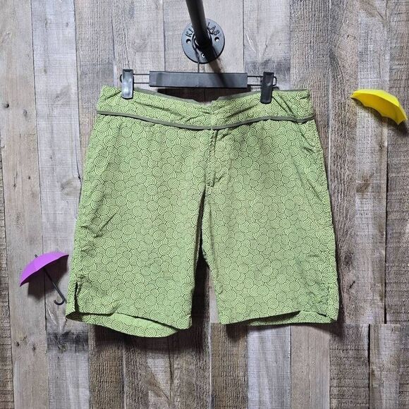 Kavu Womens Green Circle Geometric Athletic Active Hiking Nylon Shorts - Picture 1 of 5